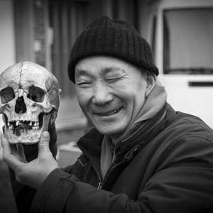 Jerry van de Beek - Old Man with Skull